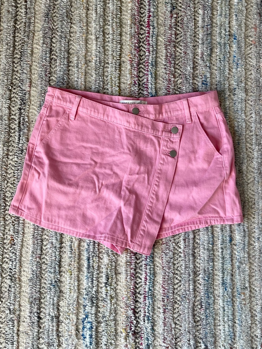 Altar’d State Pink Women's Asymmetrical Skort Shorts